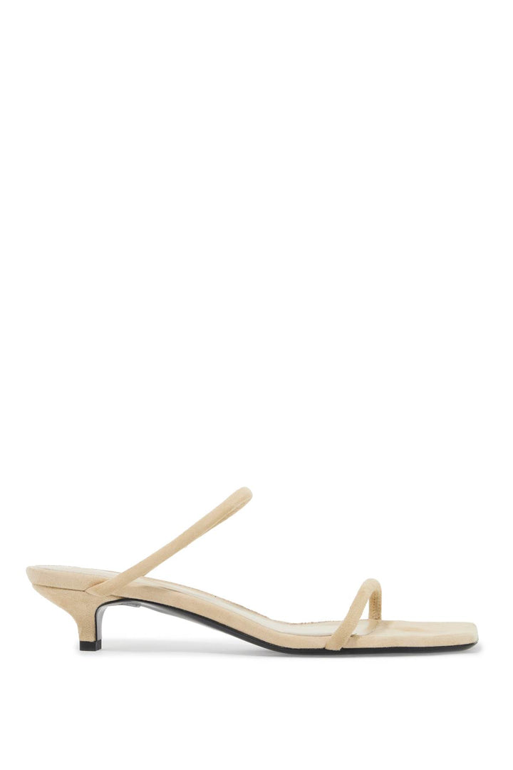 Toteme Minimalist Suede Leather Sandals   Neutral