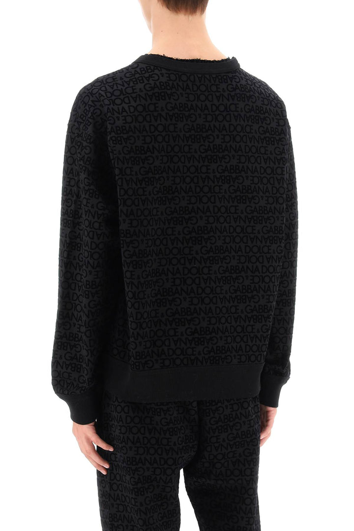 Dolce & Gabbana Flocked Logo Sweatshirt   Black