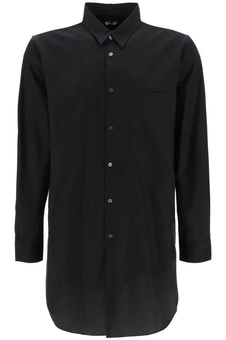 Comme Des Garcons Homme Plus Maxi Shirt In Poplin   Black
