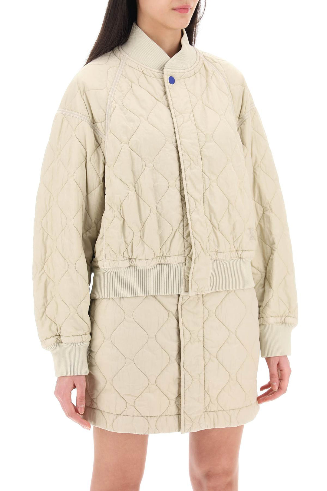 Burberry Quilted Bomber Jacket   Neutro