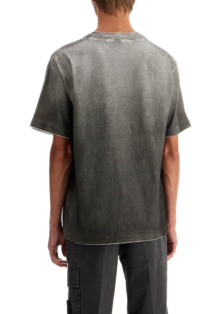Stone Island Cotton Blend Gradient T Shirt   Grey
