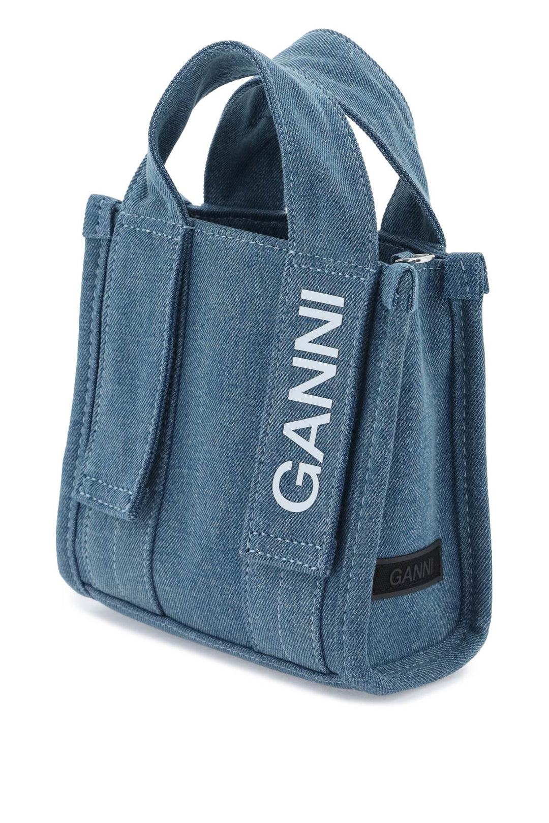 Ganni Denim Tech Mini Tote Bag   Blu