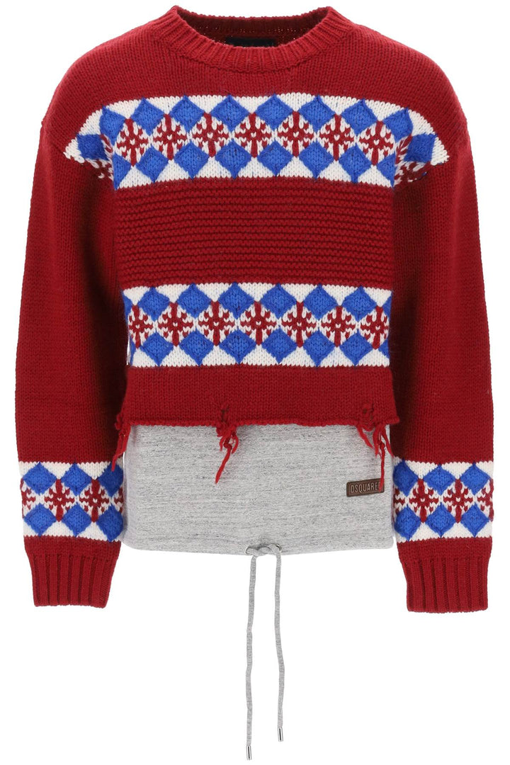 Dsquared2 Canadian Hybrid Sweater   Rosso