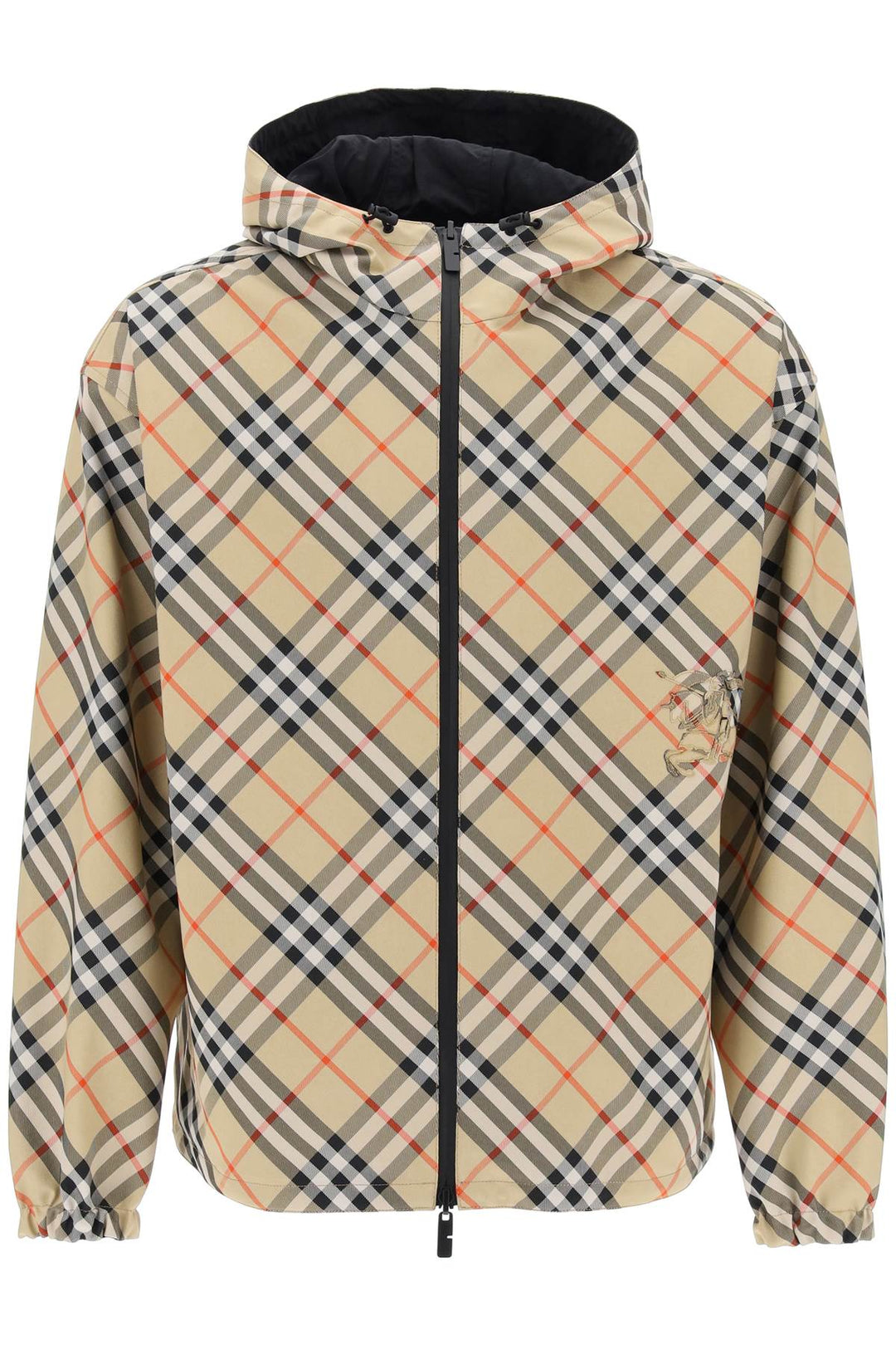 Burberry Reversible Check Hooded Jacket With   Beige