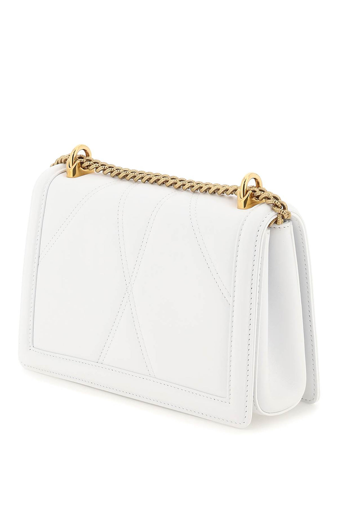 Dolce & Gabbana Medium 'Devotion' Bag In Quilted Nappa Leather   White