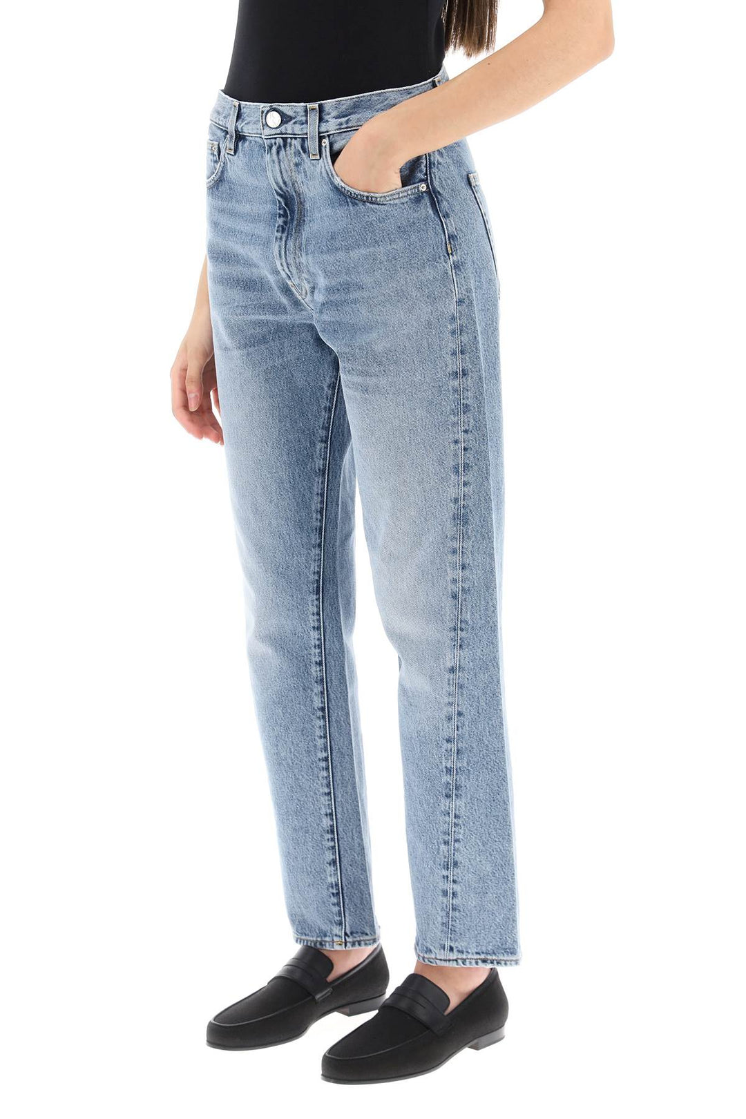 Toteme Twisted Seam Cropped Jeans   Blue