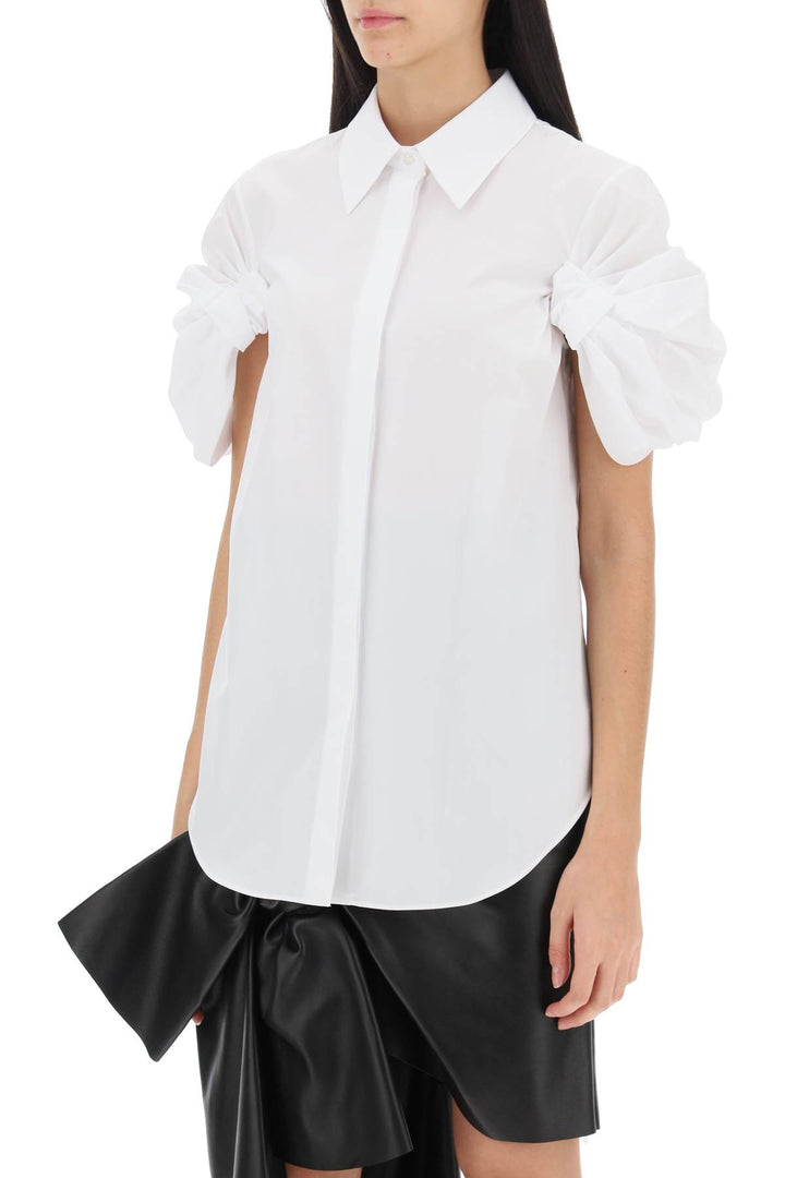 Alexander Mcqueen Shirt With Knotted Short Sleeves   White