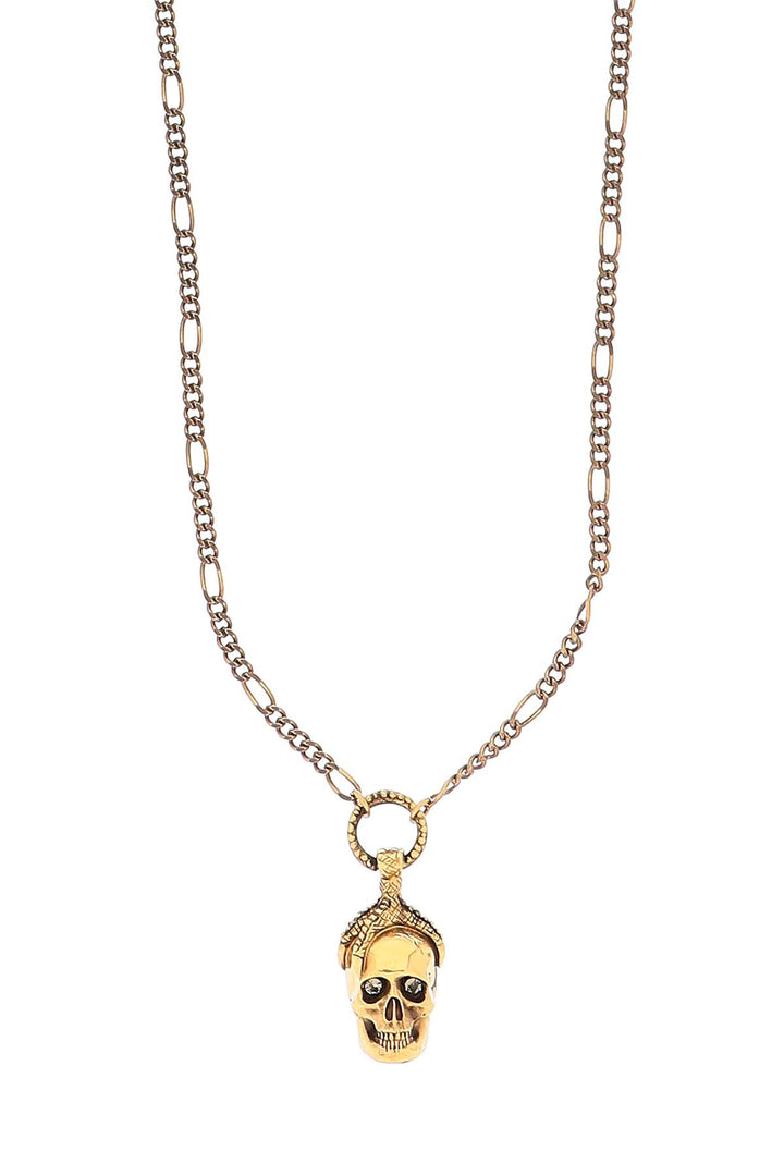 Alexander Mcqueen Victorian Skull Necklace   Gold