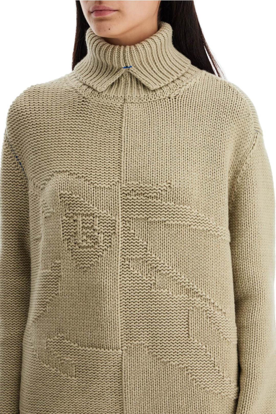 Burberry Cashmere Sweater With Ekd Design   Neutral