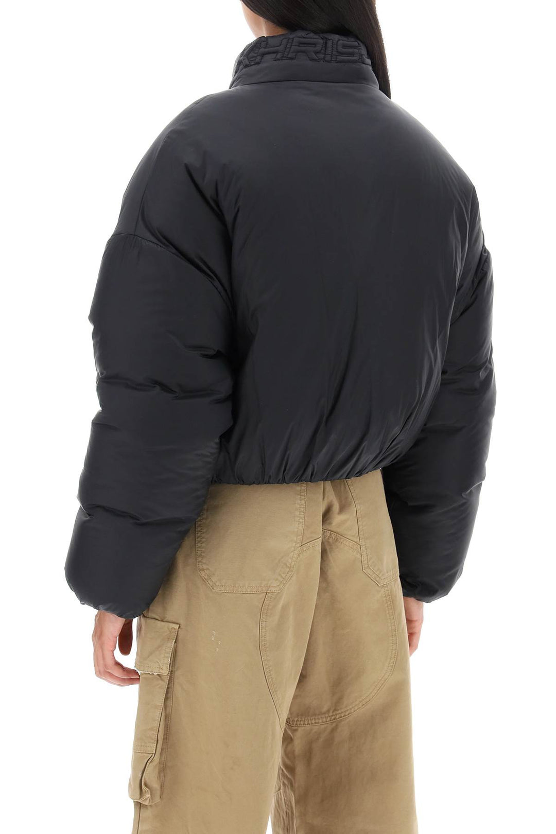 Khrisjoy 'Joy' Oversized Cropped Down Jacket   Nero