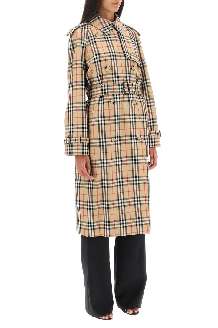 Burberry Check Trench Coat   Beige