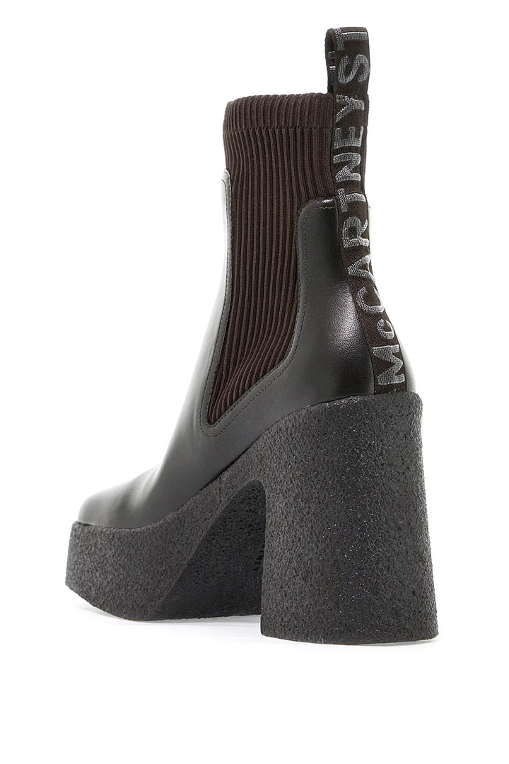 Stella Mc Cartney Skyla Sock Ankle Boots With Heel   Brown