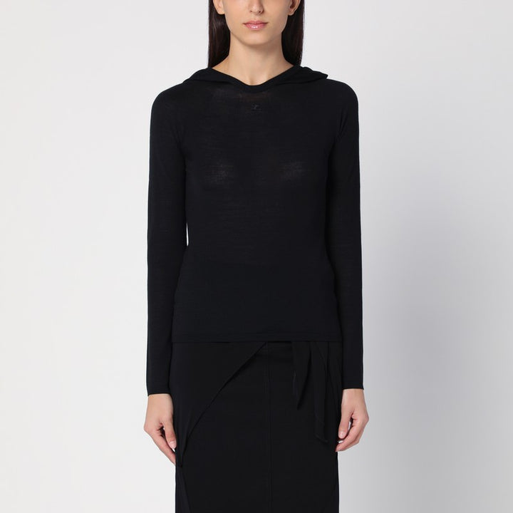 Courreges wool hooded sweater