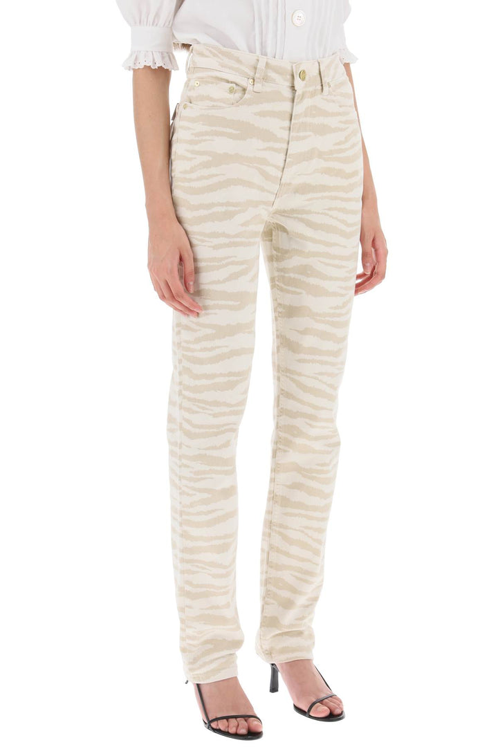 Ganni 'Swigy' Printed Denim Jeans   Bianco