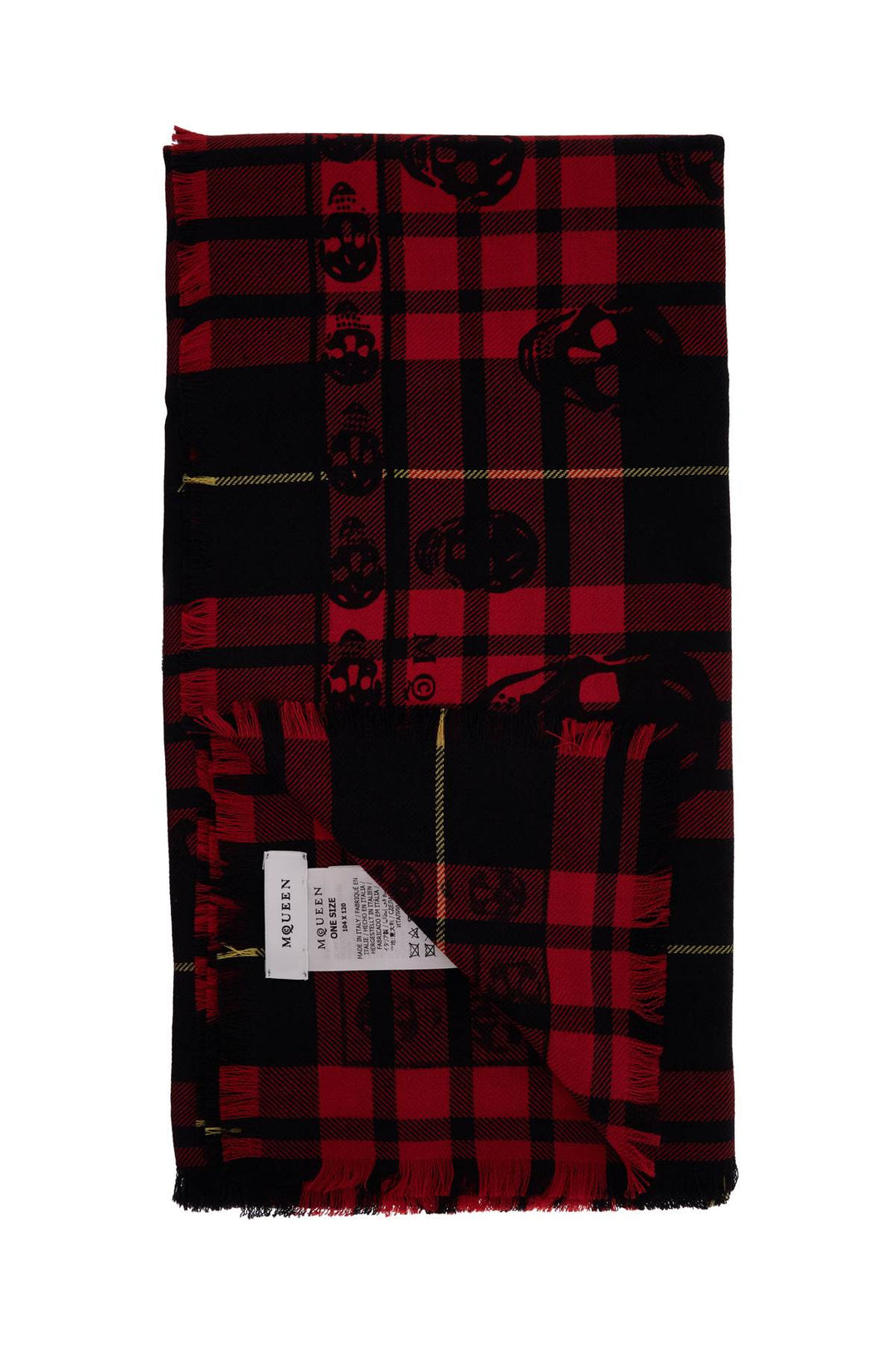 Alexander Mcqueen tartan wool skull scarf