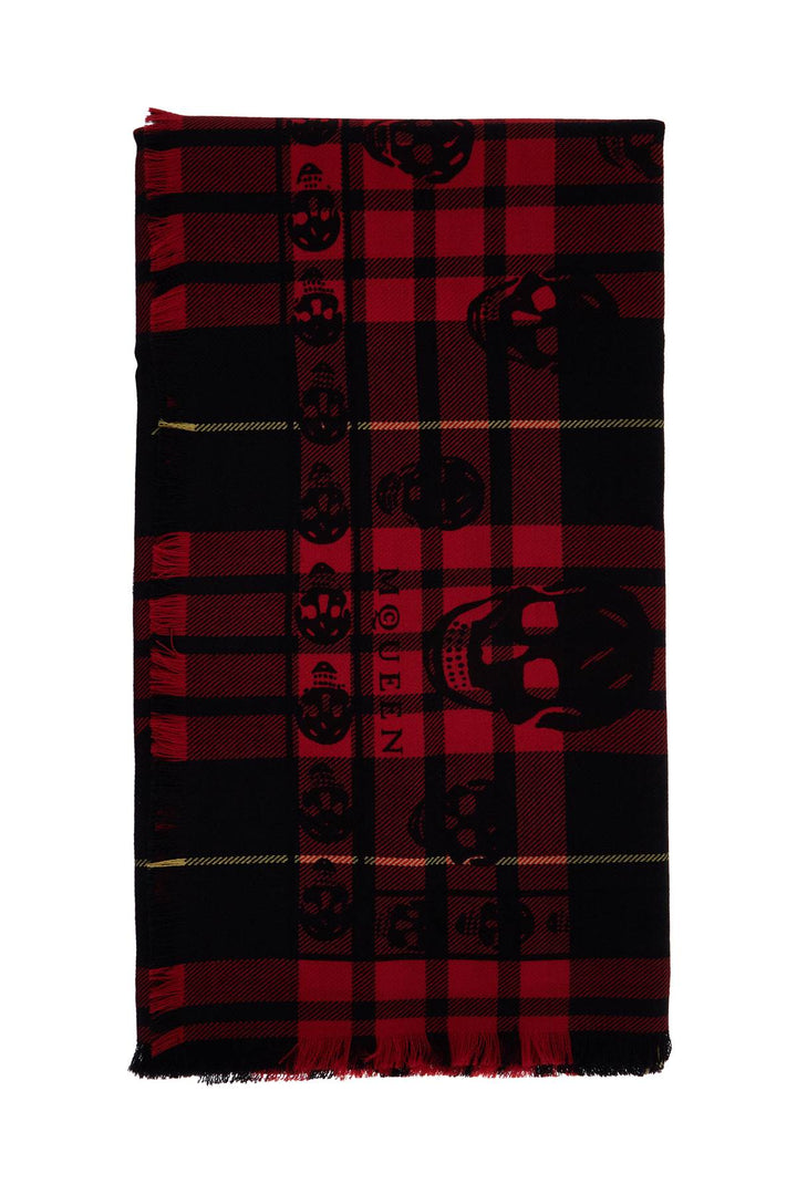 Alexander Mcqueen tartan wool skull scarf