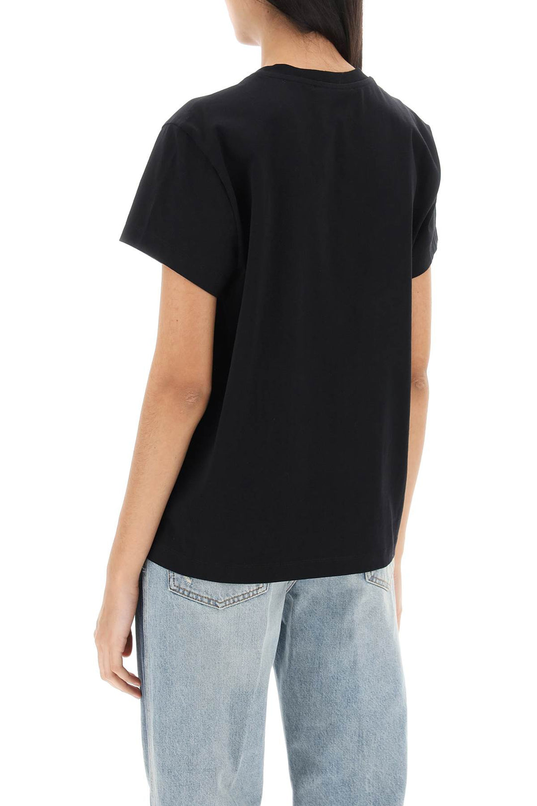 Stella Mc Cartney T Shirt With Embroidered Signature   Black