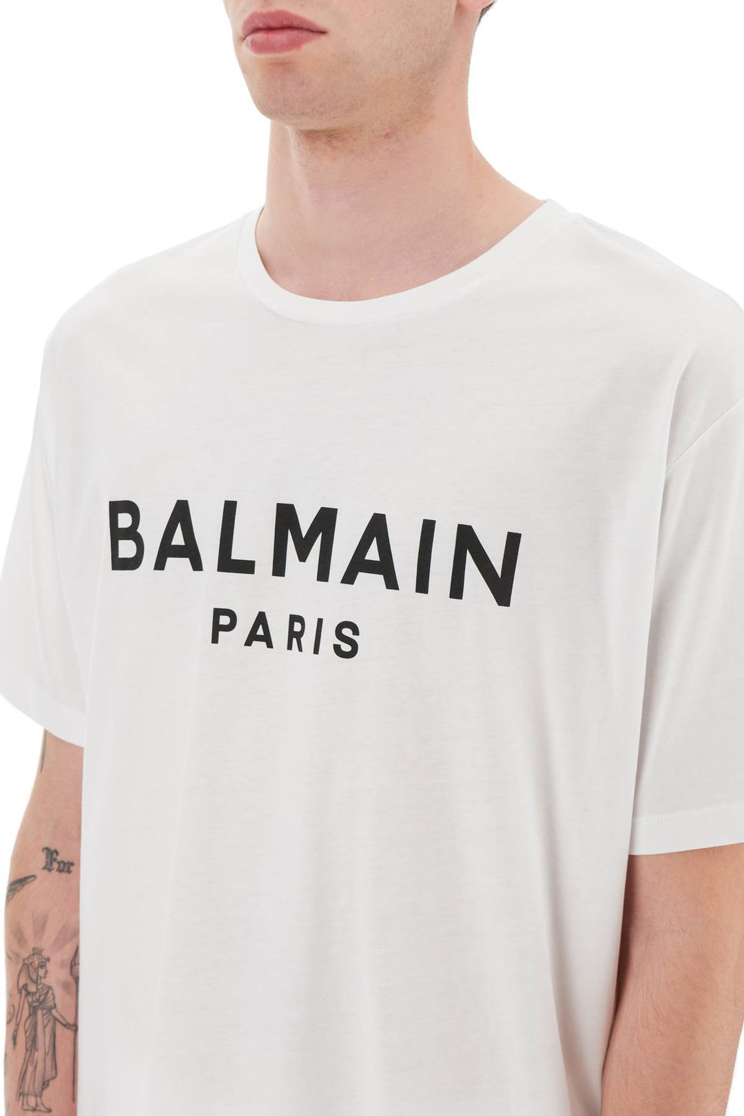 Balmain Logo Print T Shirt   White