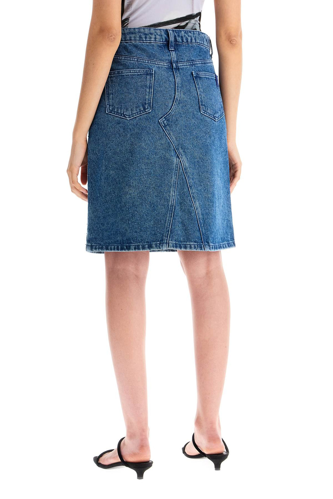Paloma Wool Denim Studded Longuette Skirt Blue