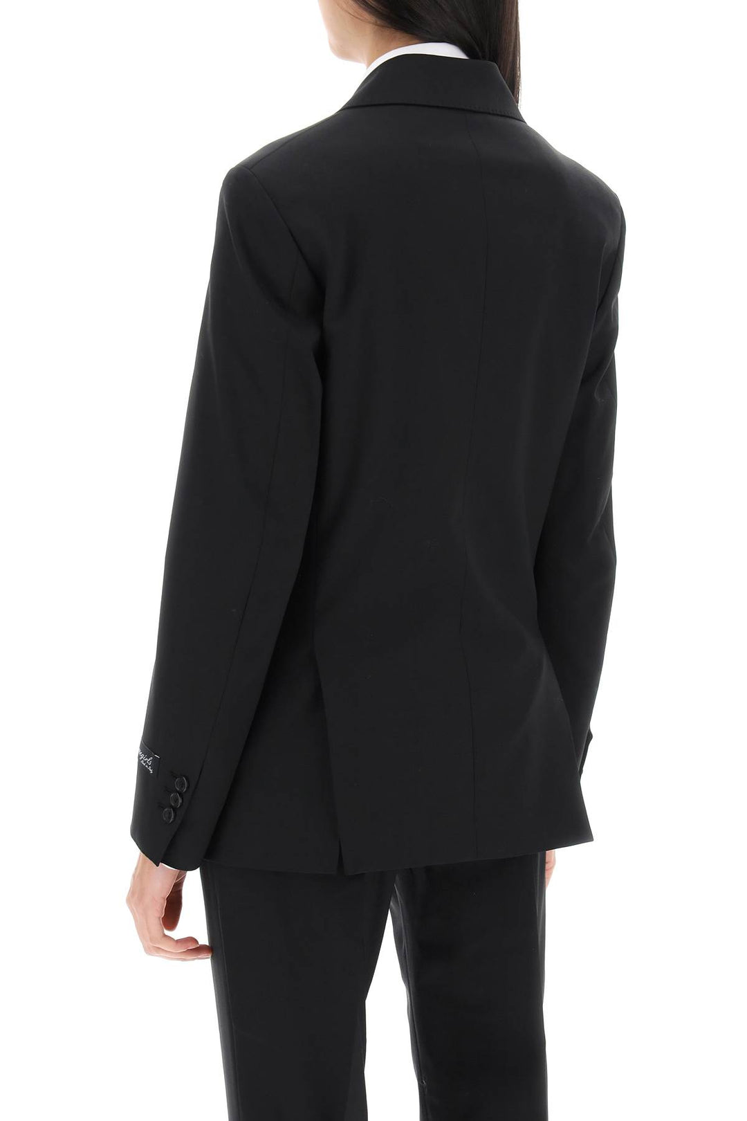 Homme Girls Slim Fit Double Breasted Blazer   Black