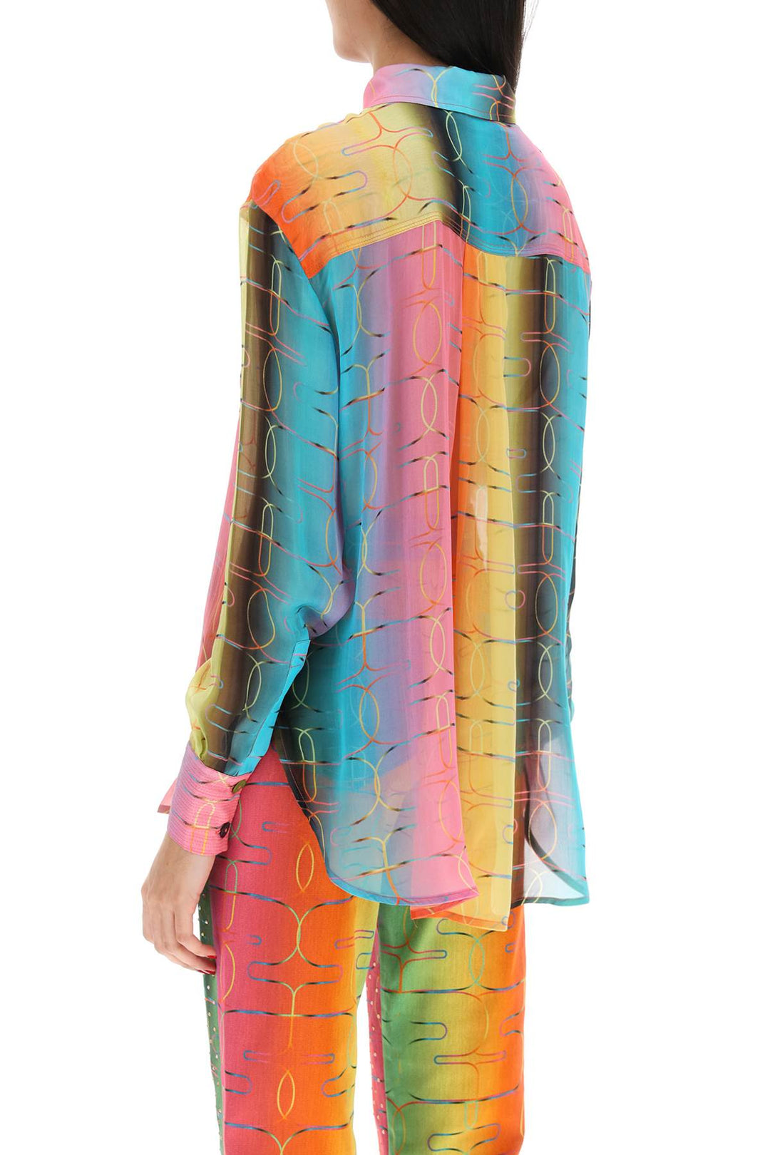 Siedres 'Esme' Shirt In Silk Chiffon   Multicolor