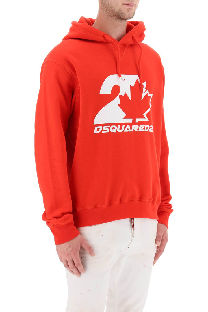 Dsquared2 Printed Hoodie   Rosso