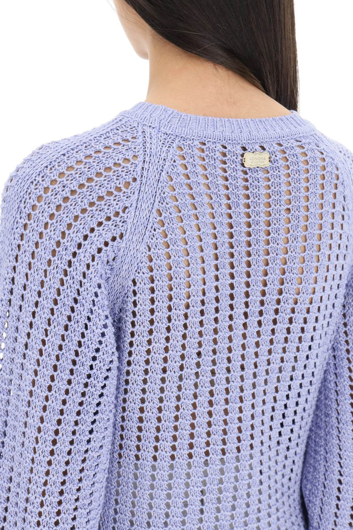Agnona Cotton Silk Sweater   Viola