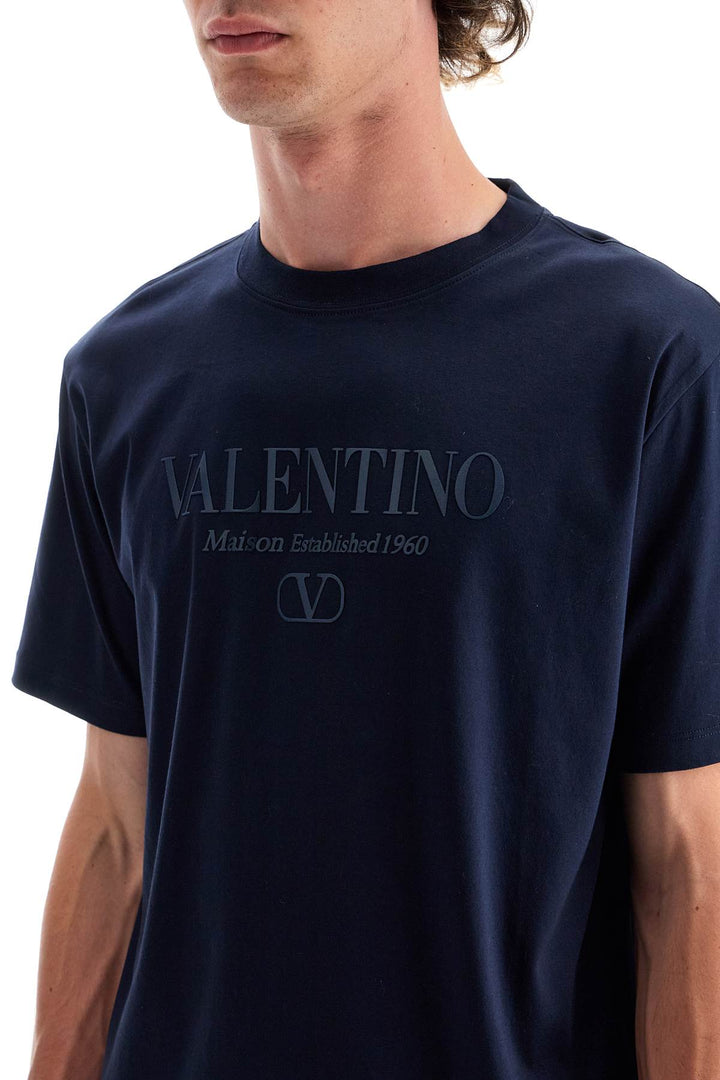 Valentino Garavani T Shirt With Logo Print   Blue