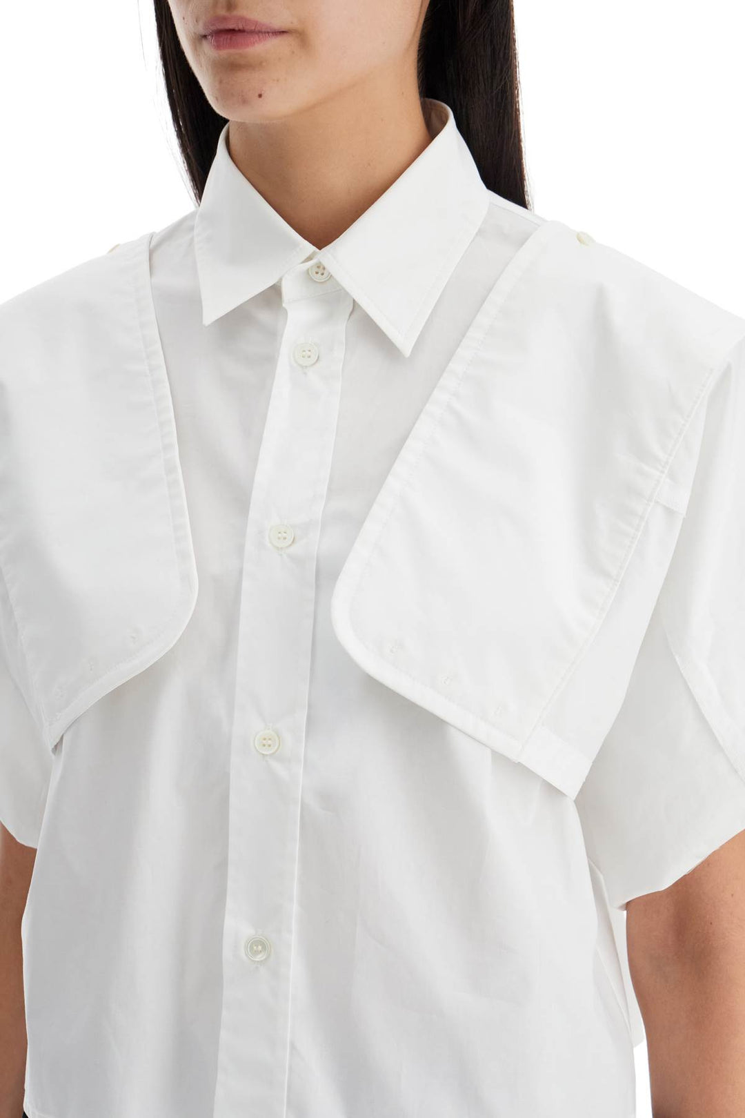 Mm6 Maison Margiela Boxy Shirt With Wide Sleeves   White