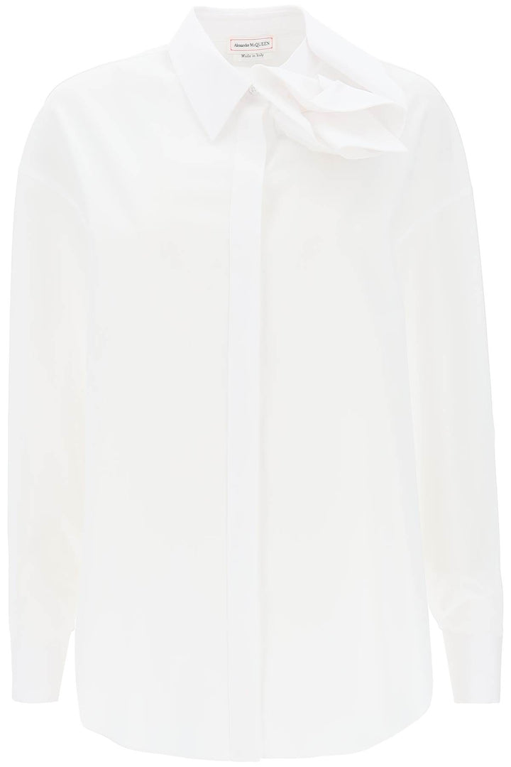 Alexander Mcqueen Shirt With Orchid Detail   Bianco