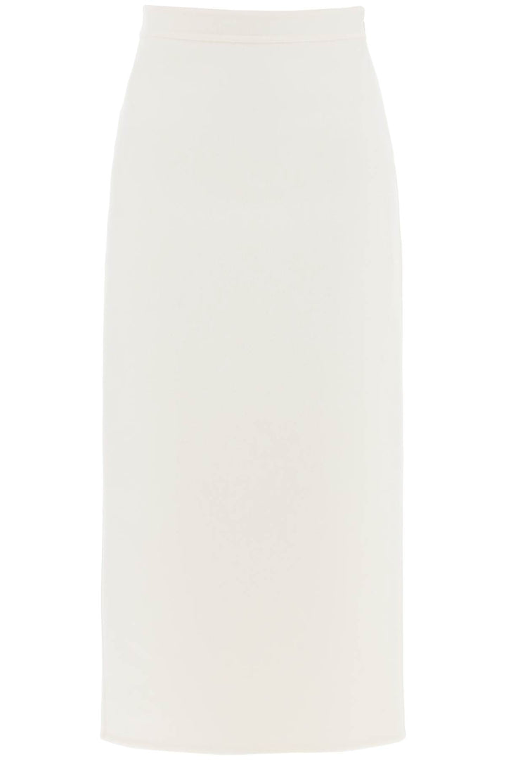 Valentino Garavani Compact Drap Midi Skirt   White