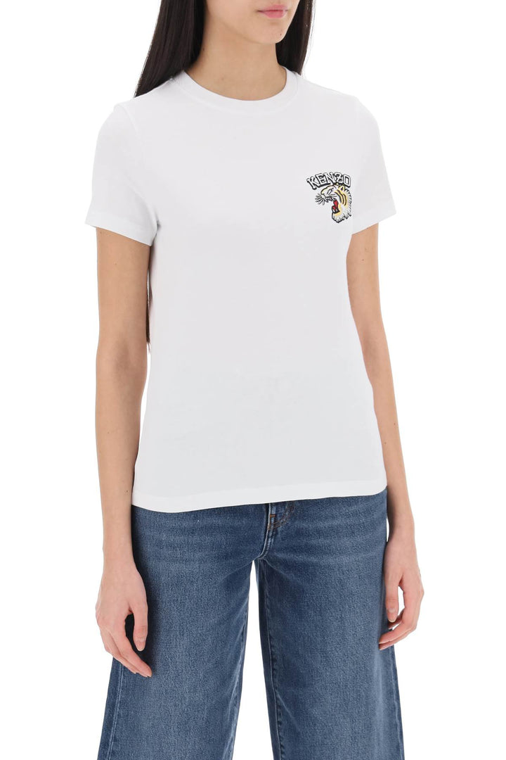 Kenzo Crew Neck T Shirt With Embroidery   White