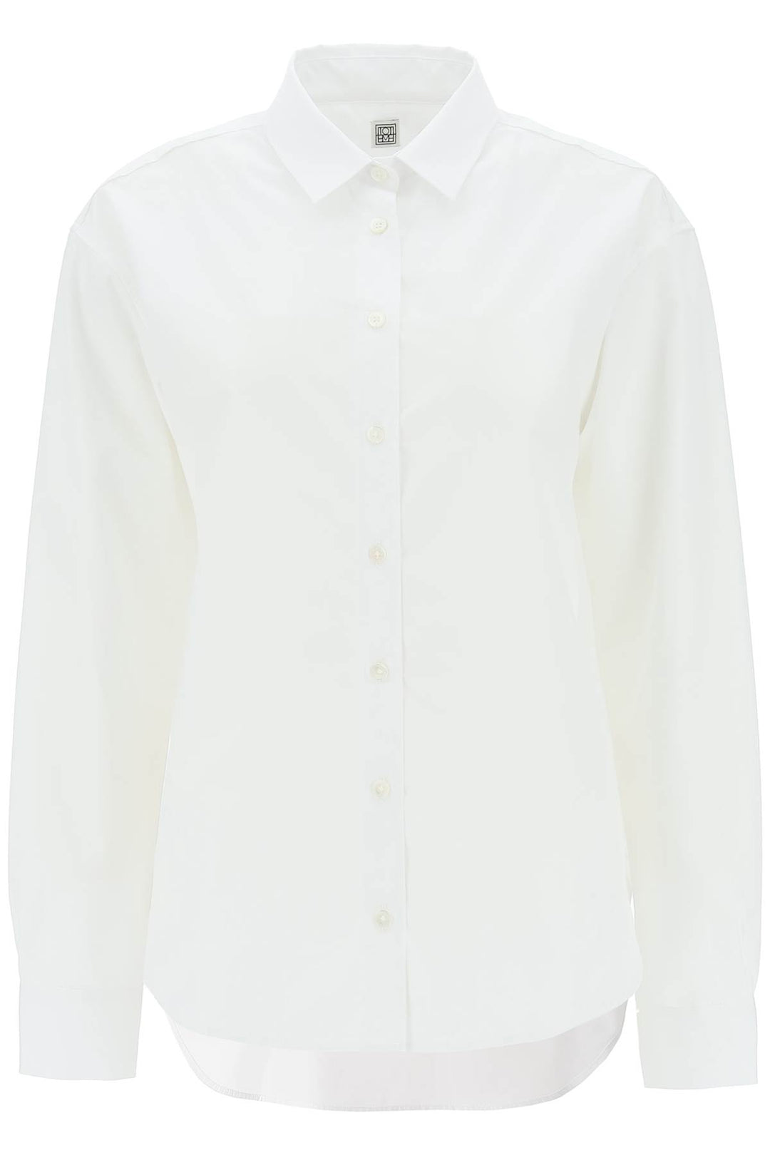 Toteme Oversized Organic Poplin Shirt   Bianco