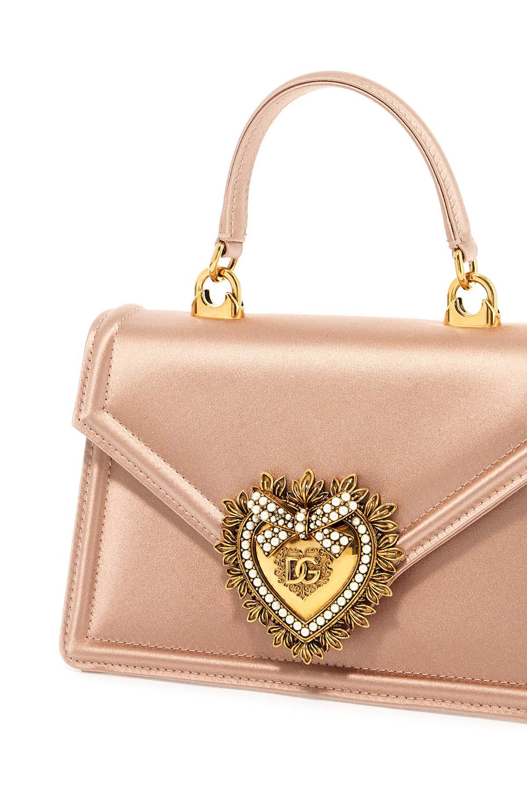 Dolce & Gabbana Satin Small Devotion Bag   Pink