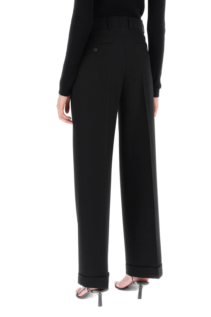 Toteme Cuffed Straight Trousers   Black