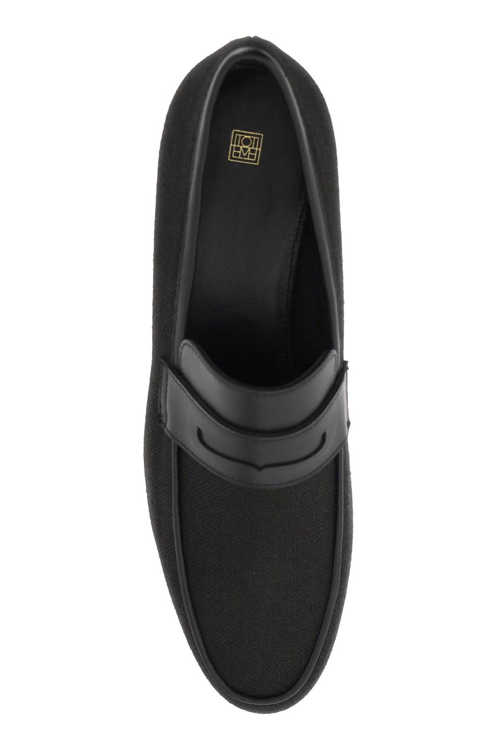Toteme Canvas Penny Loafers   Black