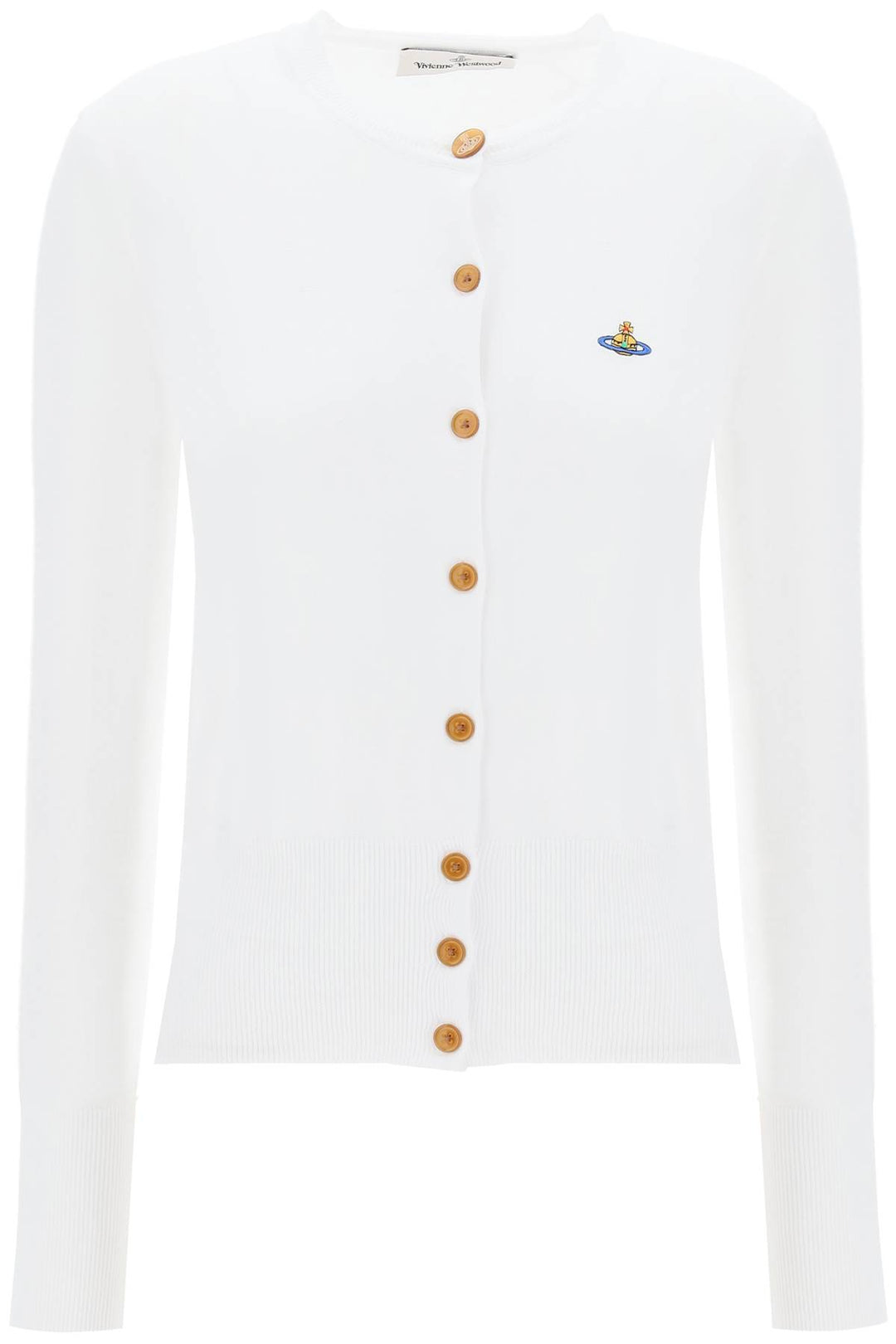 Vivienne Westwood Bea Cardigan With Logo Embroidery   Bianco