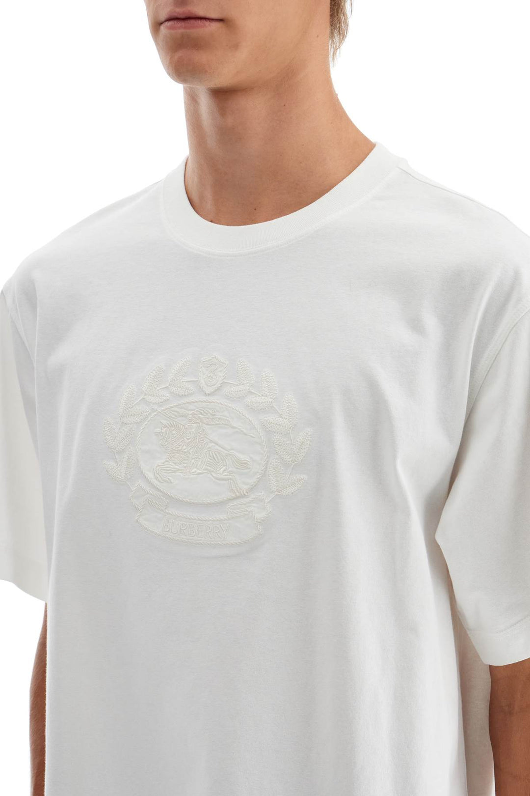 Burberry Ekd Embroidered T Shirt   White