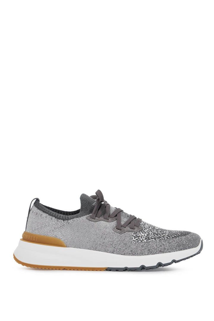 Brunello Cucinelli Knit Chine Sneakers In   Grey