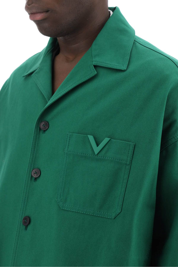 Valentino Garavani canvas overshirt with v detail