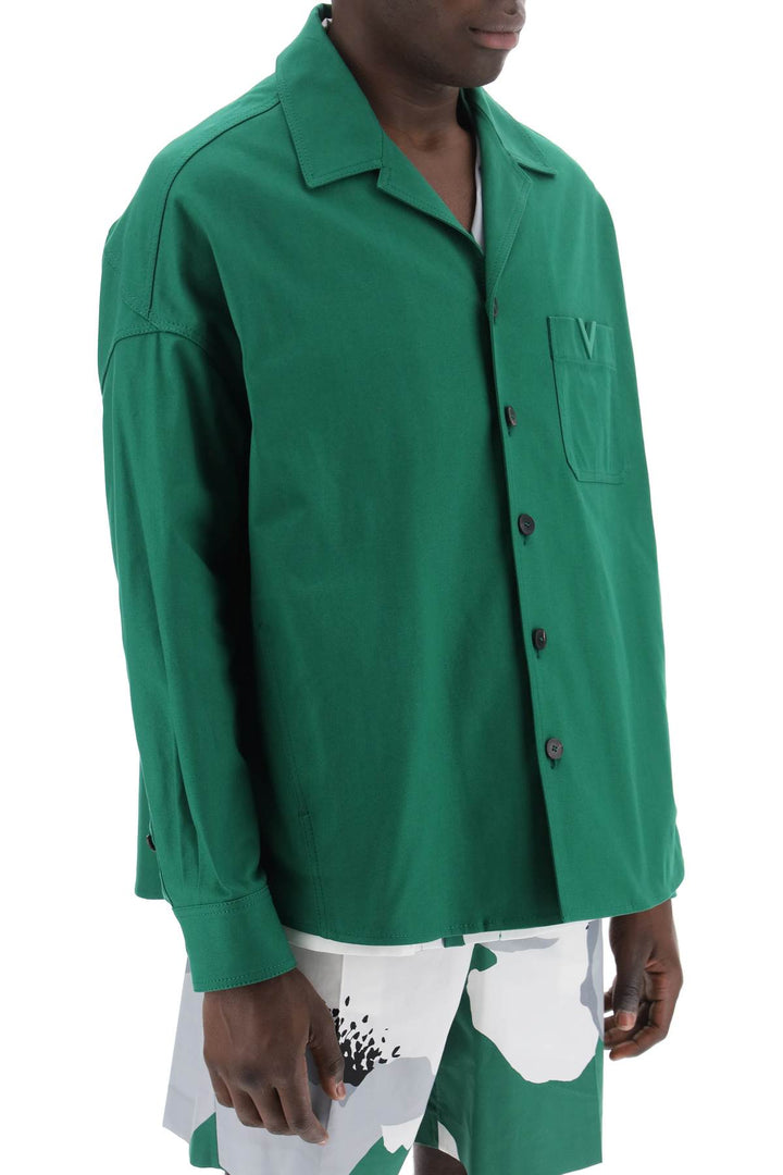 Valentino Garavani canvas overshirt with v detail