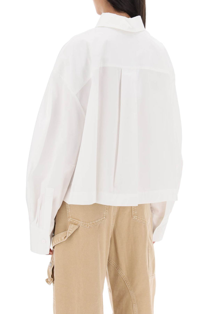 The Attico 'Jill' Cropped Boxy Shirt   Bianco