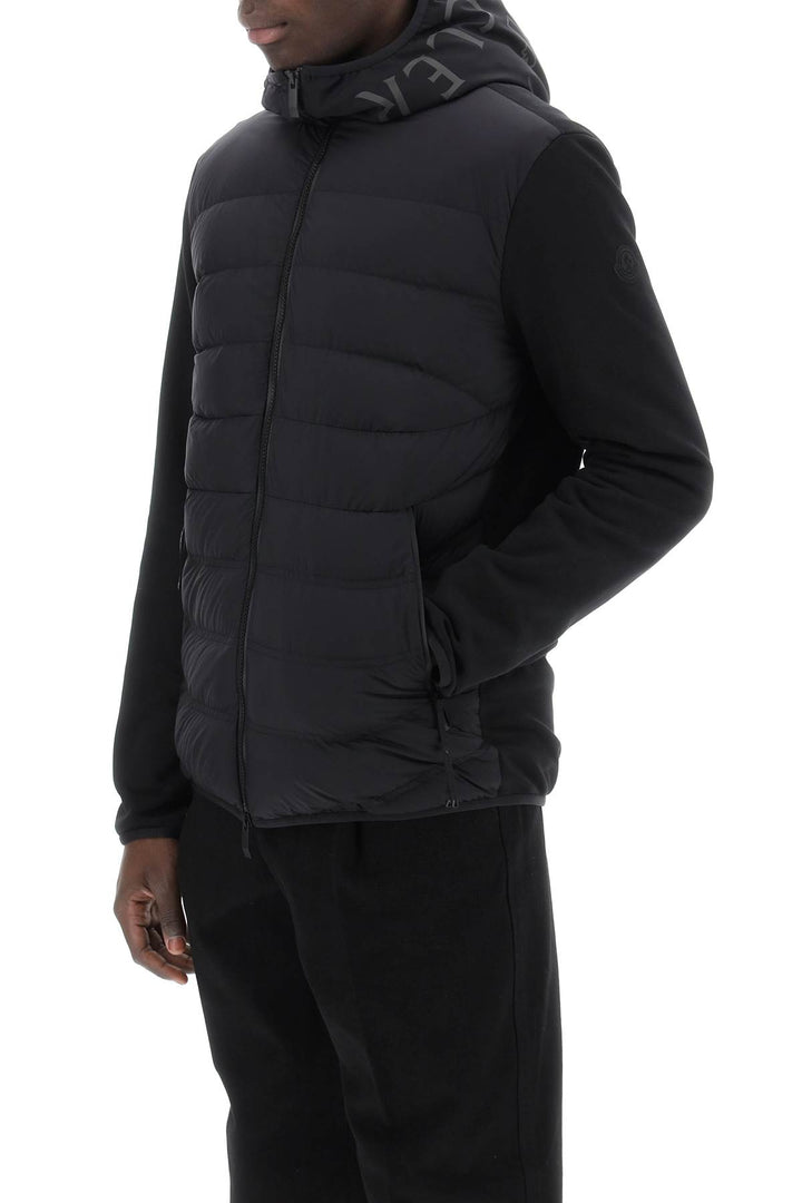 Moncler Replace With Double Quotezip Up Sweatshirt With Padding   Nero