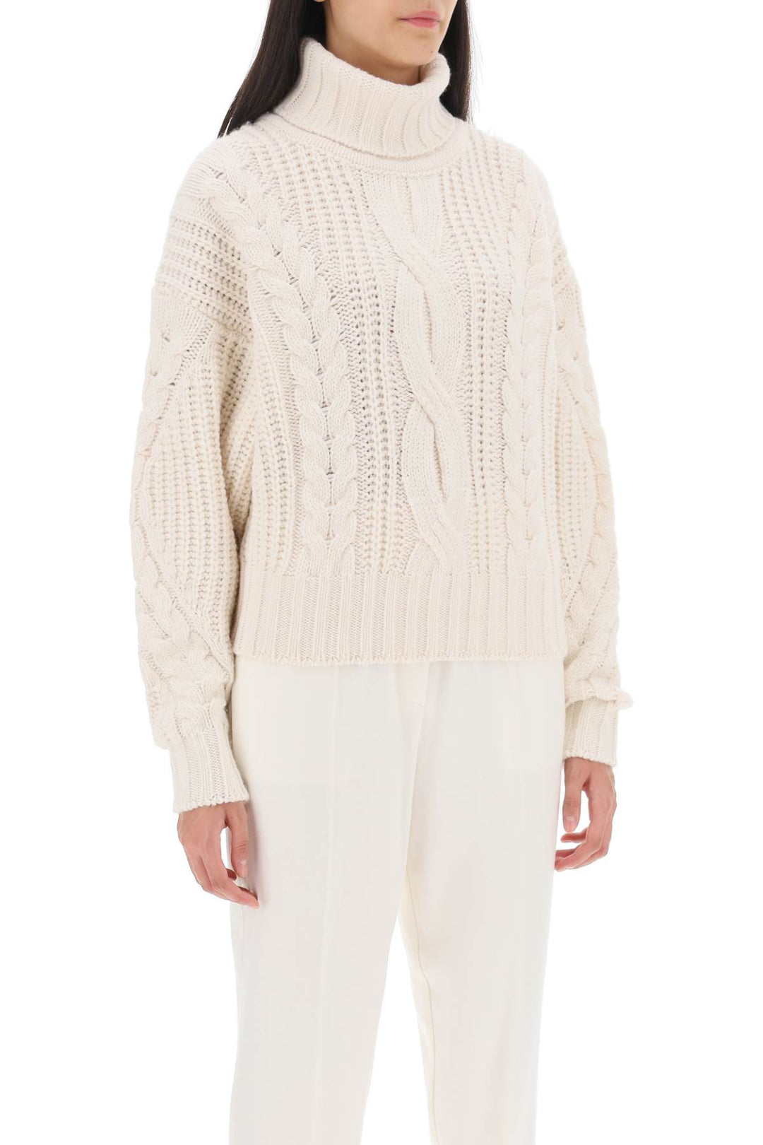 Mvp Wardrobe Visconti Cable Knit Sweater   Bianco