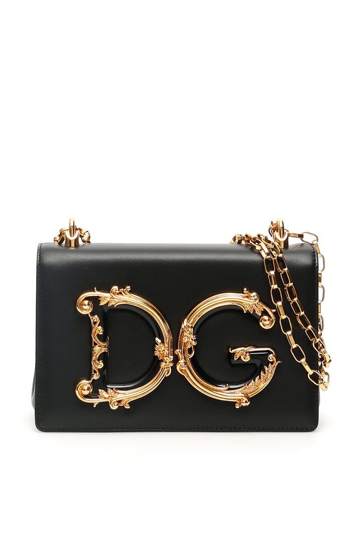 Dolce & Gabbana Nappa Leather Dg Girls Bag   Black