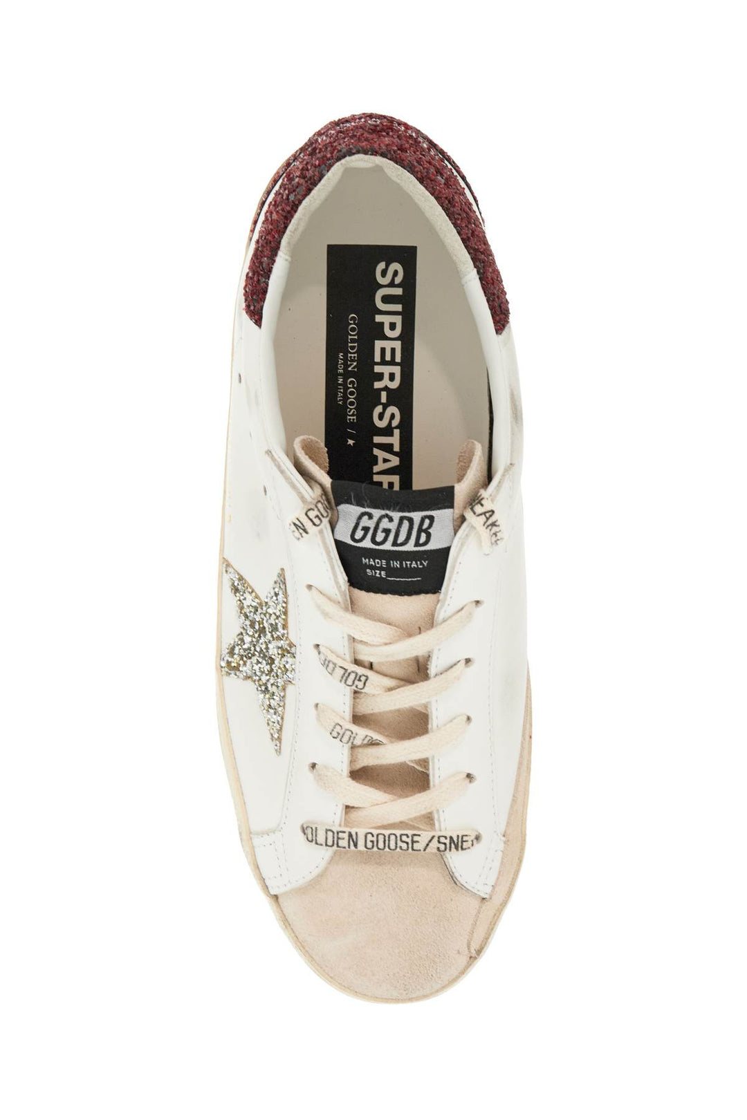 Golden Goose Super Star Glittered Sneakers   White