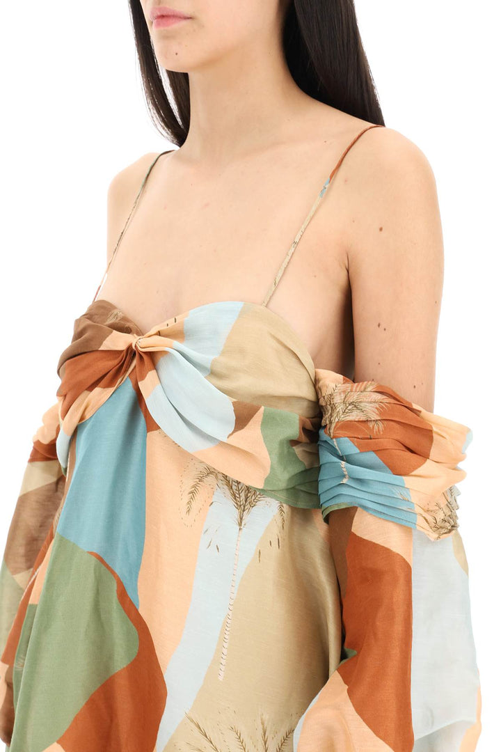 Raquel Diniz 'Abby' Linen Silk Mini Dress   Multicolor