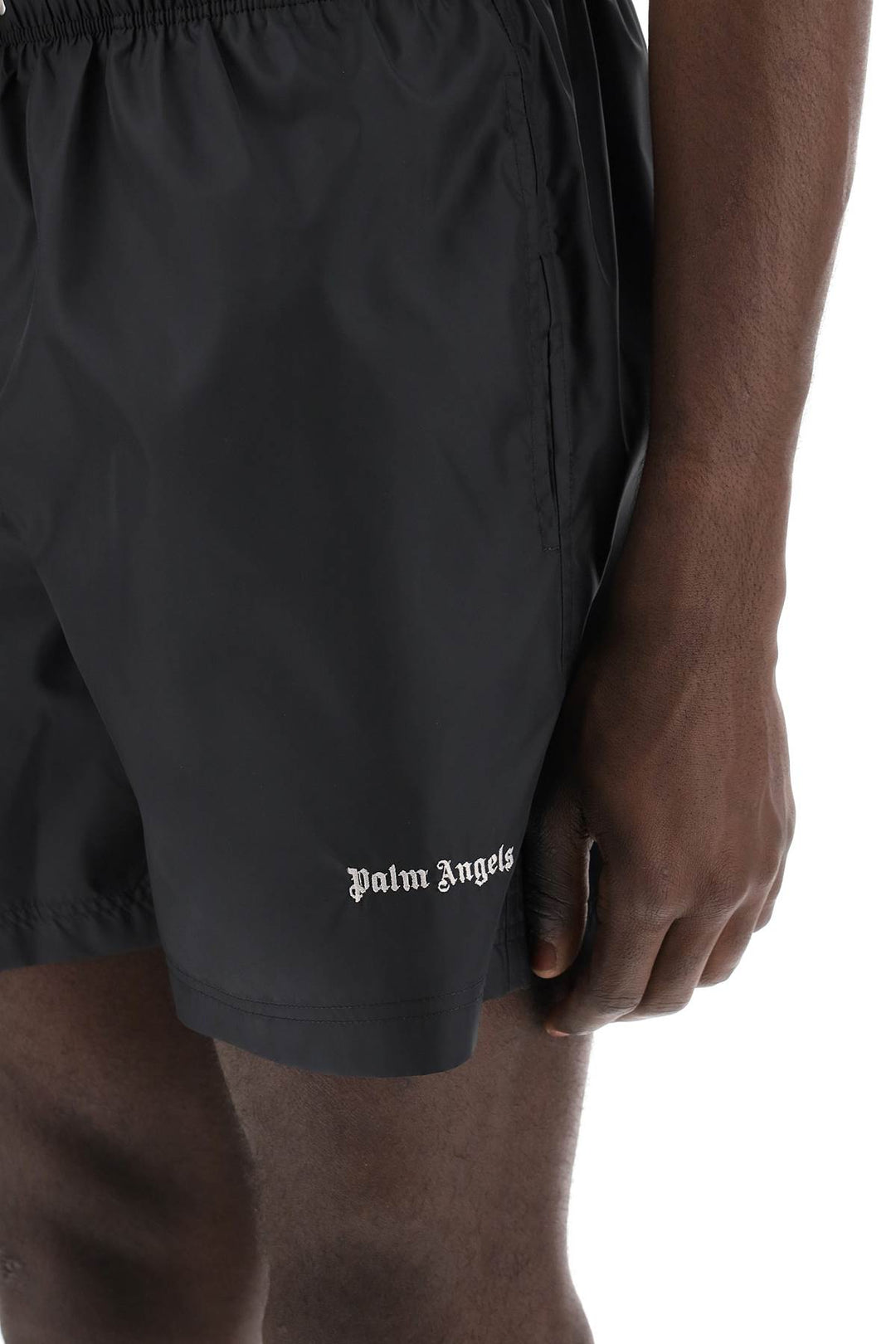 Palm Angels Embroidered Logo Sea Bermuda Shorts   Black