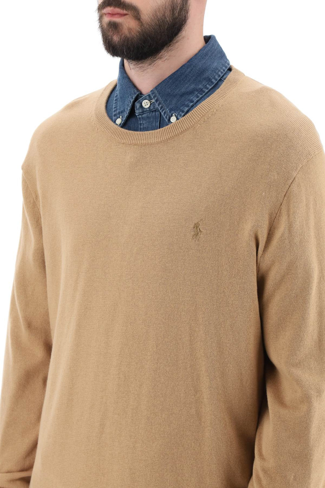 Polo Ralph Lauren Sweater In Cotton And Cashmere   Beige