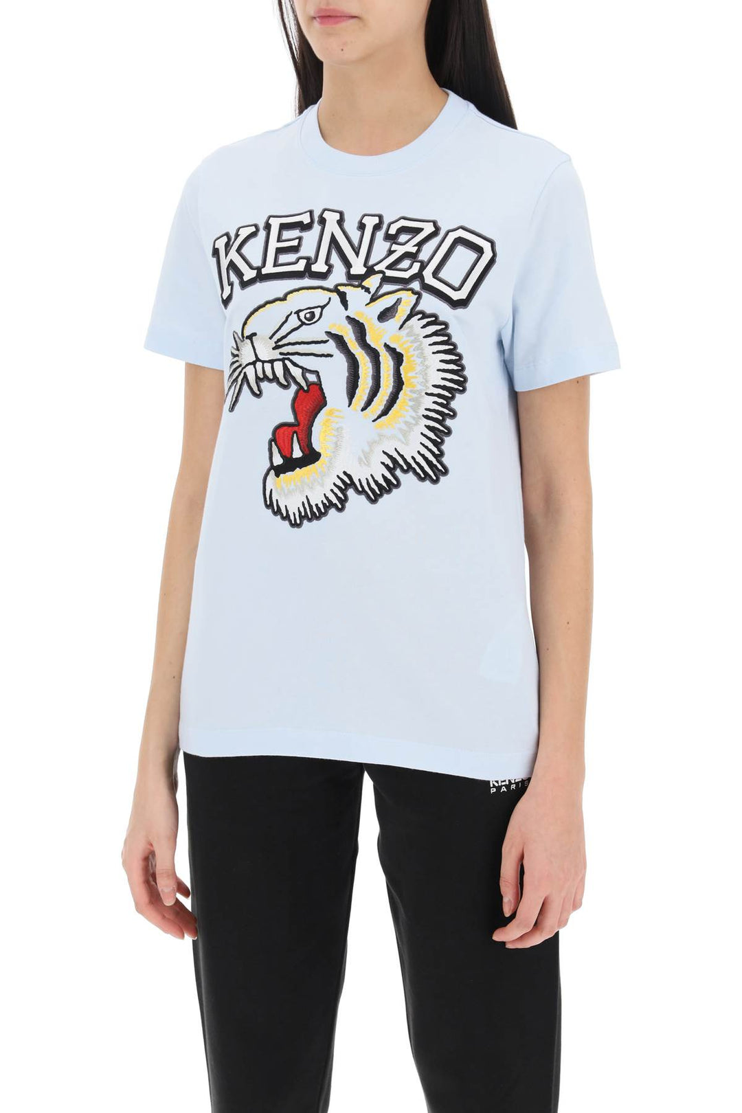 Kenzo Tiger Varsity Crew Neck T Shirt   Celeste